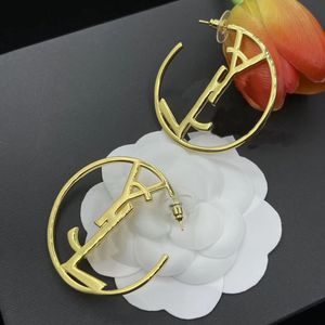 Boucles d'oreilles en laiton doré, grandes créoles, classiques de styliste, à la mode, cadeau de mariage pour la saint-valentin, bijoux