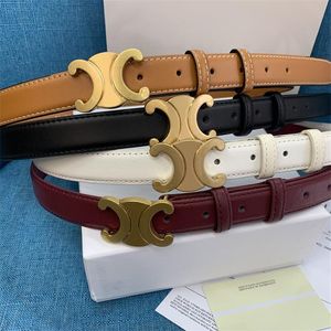 Golden Buckle Leather Belt Woman Diseñador Marca Corturas de mujer Fashion Luxury Mens Casual Wistand 4 Colors con 2 5cm Cinta277b