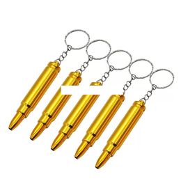Forme de balle dorée avec porte-clés, embouts de tuyaux en métal, accessoire de nettoyage, tuyau de tabac à fumer, broyeur de cigarettes, 69mm