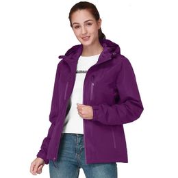 GOLDEN CAMEL Vestes imperméables pour femmes Veste de randonnée simple Coupe-vent Manteau de pluie à capuche Extérieur Léger Voyage Trekking 240301