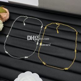 Colliers en chaîne dorée pour femmes, Bracelets tendance en strass, colliers chics de styliste, avec boîte, cadeau de noël
