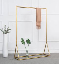 Gouden kledingrek display rack gouden kleren rail plank vloergaande kinderen039s dames039s cstore1352726