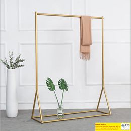 Gouden kledingrek display rack gouden kleren rail plank vloerstandige kinderen dames cstore