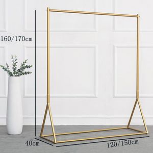 Gouden kledingrek display rack gouden kleding railplaten vloer in staat F0822