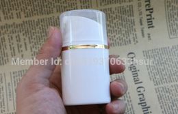 Gouden Edge Transparent Cap Lege Airless Pump Flessen Mini Draagbare Vacuüm Cosmetische Lotion Travel Fles 100 stks / partij