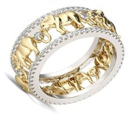 Bague éléphant doré bague romantique Zircon homme femme bijoux simplicité 5798684