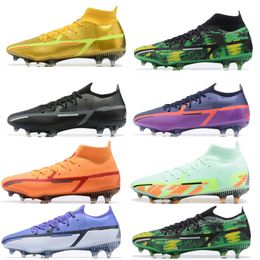 Chaussures de football dorées Hommes GT elite dynamique fit FG chaussures de football noir blanc orange rouge CR7 GT2 2 FG chaussure de football bottes d'extérieur chaussures pour hommes Gtneymar