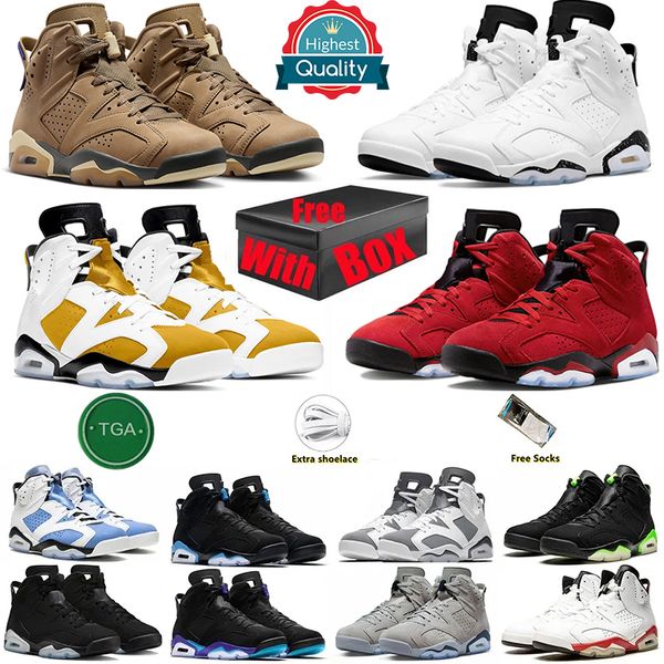 2024 com caixa marrom kelp 6 jumpman 6s tênis de basquete reverso Oreo Toro Bravo amarelo ocre legal cinza gato preto vermelho Oreo meia-noite marinha mens treinadores tênis ao ar livre