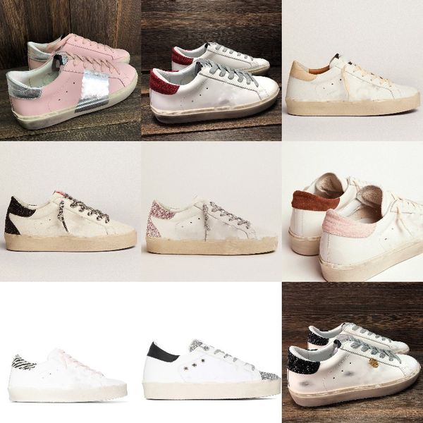 Sneakers dorés Chaussures de Brand de luxe Femmes Hi Star Casual Chaussures Séquine Gold Rose Classique Blanc Sale Superstar Homme Chaussure