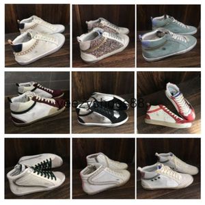 Chaussures de créateurs d'oroose Golden Golden Mid Slide Star High Top Sneakers Francy Luxe Italie Classic White Do-Old Dirty Superstar Sneaker Women Mens