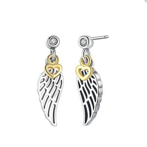 Golden Heart and Wing Stud Earring voor Pandora 925 Sterling Silver Fashion Party Sieraden Designer oorbellen voor vrouwen luxe oorrang met originele doos set groothandel