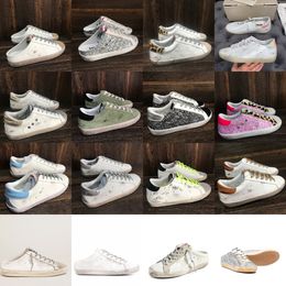 Golden Haute qualité Femmes Nouveau Designer Slip-on Super star Sneakers Casual Chaussure Italie Mode Classique Blanc Do-old Sale pantoufles Chaussures