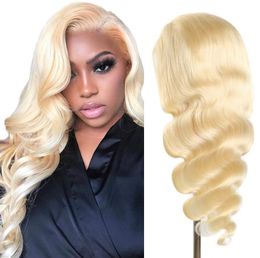 Golden Lace Front Wig Human Hair High Definition Lace Pruik 613 Europese en Amerikaanse pruik vrouwelijke Big Wave 13x4 voorkant van de voorkant van de voorkant