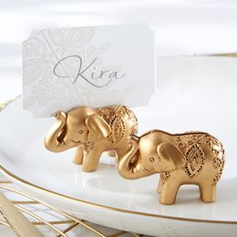 Gouden gelukkige olifant plaats kaarthouder houders naam nummer tafel plaats bruiloft gunst geschenk