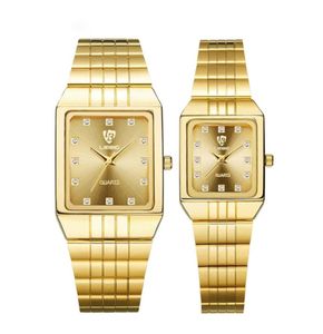 Golden Luxury Quartz Men Women Kijkt gouden armbandpols horloges roestvrij staal mode vrouwelijk mannelijk klokcadeau 8808 2108046381851