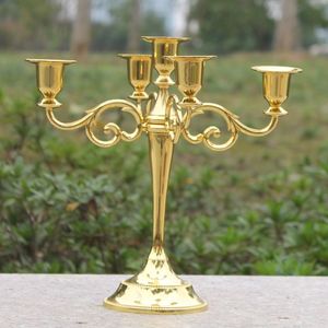 Bougeoir en métal doré bougeoir à 5 bras 27 cm de haut candélabre pour événement de mariage bougeoir stick314o