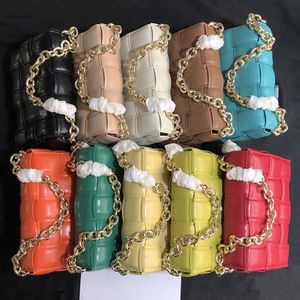 Golden Metal Chain Pu Crossebody Messenger Bags Luxe dames tas ontwerper vrouwelijke trend plaid schouder dame tas en handbag2568