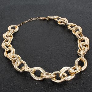 Collier doré tour de cou chaîne en or collier déclaration dame fête bijoux femmes accessoires exagération colliers
