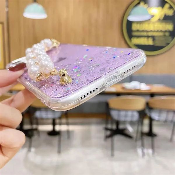 Pulsera de perla dorada Case de teléfono para honor x7 x8 4g 50 x9 70 x9a x7a 20 lite 10i nova 9 10 y70 más cubierta de silicona transparente