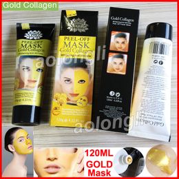 Golden Peel Off Gezichtsmaskers Diepe Cleansing Masker Gouden Collageen Porse Cleaner 120 ml Blackhead Facial Masker Mineralen Masker DHL Gratis verzending