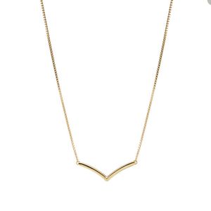 Collier Wishbone doré poli pour colliers de mariage en argent sterling Pandora 925 bijoux de créateur pour femmes collier de chaîne cadeau petite amie avec boîte d'origine