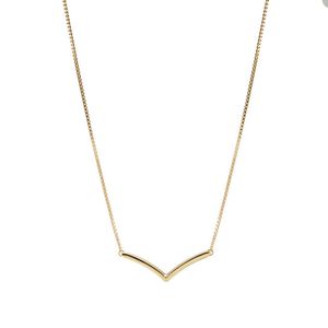 Gouden gepolijste wishbone ketting voor Pandora 925 Sterling zilveren bruiloft kettingen Designer sieraden voor vrouwen vriendin geschenkketting ketting met originele doos