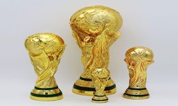 Golden Resin World Cup Football Trophy Soccer Craft Souvenir Mascot Fan regalos Oficina del hogar Decoración1454729