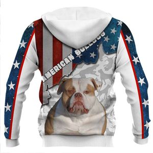 Golden Retriever / American Bulldog Star Flag 3D Imprimé Hoodies Femmes For Men Pullovers Street Tracksuit Love Dog Gift