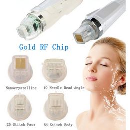 Gouden RF radiofrequentie Wrinkle Remover Microneedling Fractional Scarlet Naaldpatronen en tips met 10 25 64pins geen naalden Behandelingsprijs266