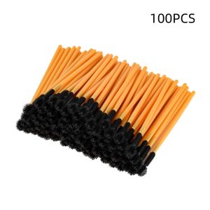 Brosse à sourcils jetable en silicone, 100 pièces, tige dorée, maquillage de beauté pour points noirs, domestique, type boule