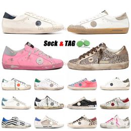 Gouden schoenen Vuile sneakers Loafers Vrijetijdsschoen Italiaans merk Hi-Star Suède Dupe Super Baskets Heren Dames Do-Old Met Mid Slide Ster Luipaard Suede Glitter Roze Sneakers