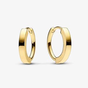 Golden Signature I-D Pendientes de aro para Pandora Real Sterling Silver Party Diseñador de joyas Conjunto de aretes para mujeres Hombres Pendiente de círculo de oro de 18 quilates con caja original