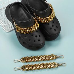 Golden Silver Chain Light Up Charms Designer Diy Women Shoes Charms For Anime Chain Clogs Buckle Kids Boys Girls Gifts