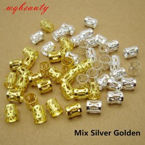 Gouden Zilver Mix Zilver Gouden micro haar dread Vlechten dreadlock Kralen verstelbare manchetten clips voor Haaraccessoires2245