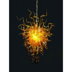 Lampe de lustre en verre de petite taille dorée pour Villa décoration d'escalier de maison Luminaire de plafond en cristal de Murano