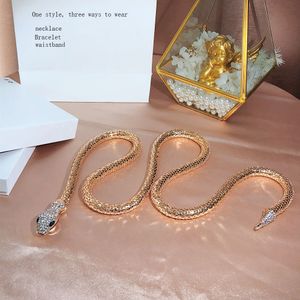 Collar de serpiente dorada, joyería pura de marca superior para mujer, colgantes de serpiente, collar grueso, pulsera de animal de lujo personalizada fina, cinturilla