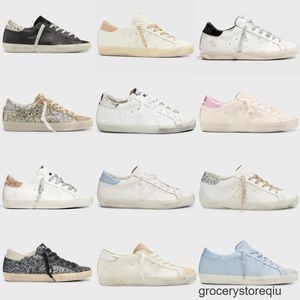 Designer Golden Super Star Femmes Baskets Luxe Mode Casual Chaussures Italie Marque Classique Blanc Do-old Sequin Sale Bestquality Chaussure