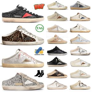 baskets dorées mocassins sabots pantoufles hommes femmes léopard chaussures sales plate-forme goldenstar super étoiles do-old paillettes luxe top marque femme sliders baskets basses