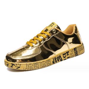 Golden Sneakers Men Women Merk Luxe designer schoenen Casual lederen glitter sneakers mannen Flat Hip Hop Skateboard schoenen voor jongens feestjes schoenen