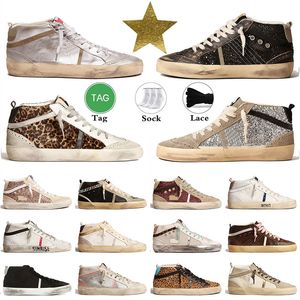 Golden Sneakers Mens Mid Designer Shoes Goose's Dirty Super Star Flat Black Wit Pink Green Ball Star Trainers Heren Heels Heels Superstar Shoe des Chaussures