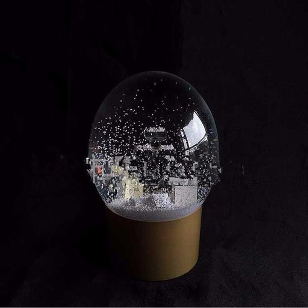 Boule à neige dorée avec bouteille de parfum à l'intérieur, boule de cristal de neige 2016, nouveauté spéciale d'anniversaire, noël 261J