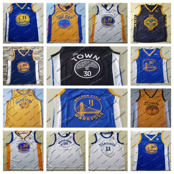 Golden State''Warriors''Men Jersey 30 Curry 11 Thompson High School Stephen Klay College''NBA''Basketball City Jerseys