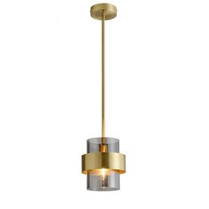 Gouden vintage bed koper LED kleine hanglampen moderne minimalistische cofe bar kledingwinkel rookgrijsglas hangende lampen