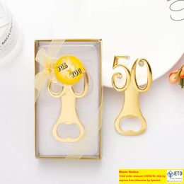 Souvenirs de mariage doré numérique 50 ouvre-bouteille 50e anniversaire cadeau d'anniversaire pour invité faveur de fête LX3539