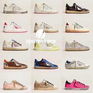 Goldens Goooose 2022 Nuevos zapatos casuales Italia Marca Mujeres Zapatillas Super Ball Star Zapatos de lujo Lentejuelas doradas Clásico Blanco Do-Old Dirty De