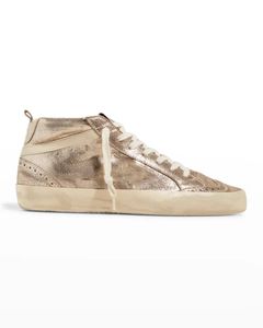 Goldens Goose 10a Italie Golden Mid Star High Top Shoes Fashion Sneakers Classic White Do Old Dirty Designer Man Femmes Chaussure Black-Gold Glitter