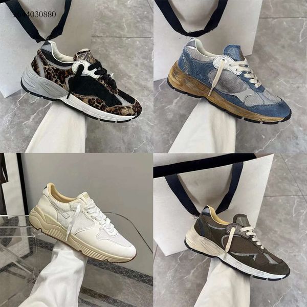 Chaussures Goldens Gose Gold Goose Chaussures Goldenstar Shoe Casual Shoe Star Nouvelle version Paris Italie Brand Sequin Classic Famous Do Old Dirty Green Geat Le cuir Sneakers 705