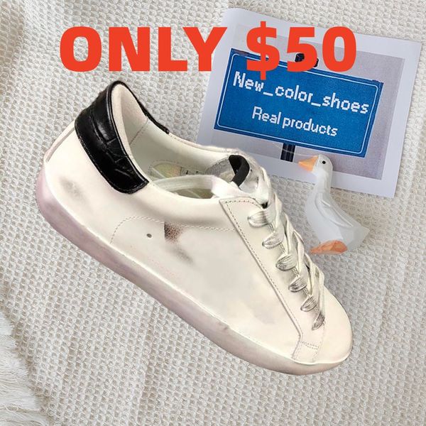 Zapatos estrella de diseñador Clientes clásicos Golden Italia Pareja baja Zapatillas de deporte Gooseity Lentejuelas Blanco Do-Old Sucio Plata Azul Rosa Verde Zapatillas deportivas planas