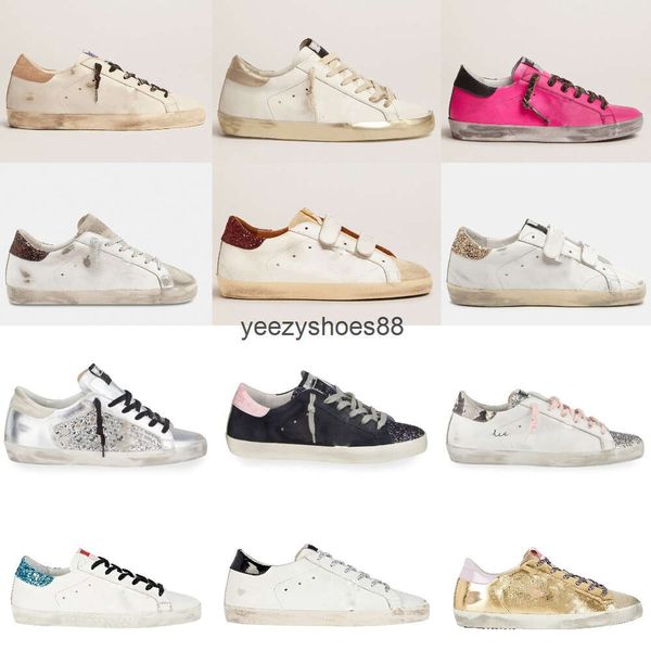 Goldenss Gooses Designer Chaussures Golden Sneakers Luxury Femmes Chaussures Pink Trainers Sequin Classic White Do-Old Dirty C
