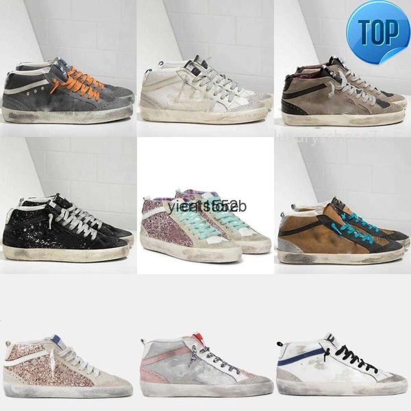 Goldenss Gooses Italie Mid Star High Top Sneakers Fashion Fashion Femmes Chaussures décontractées Trainers Luxur